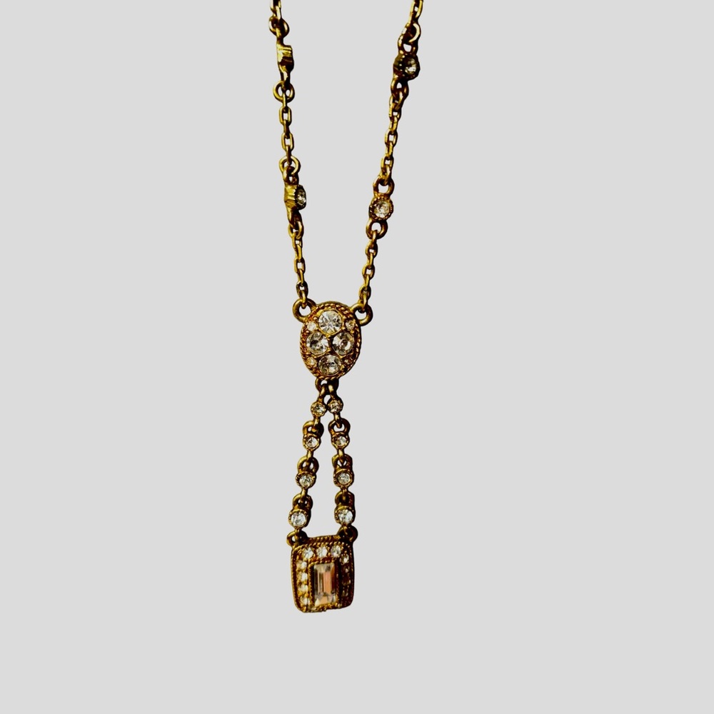GIVENCHY Designer Gold Plated Cubic Zirconia Crystal Woman’s Necklace Luxury - Picture 7 of 12